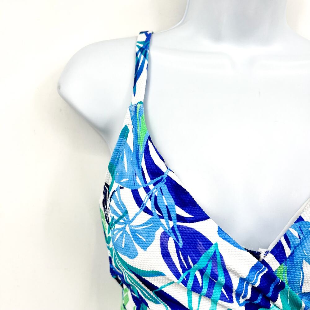 TOMMY BAHAMA Marina Underwire Tankini Medium Beach Glass Blue Island Cays NWT - Picture 5 of 13